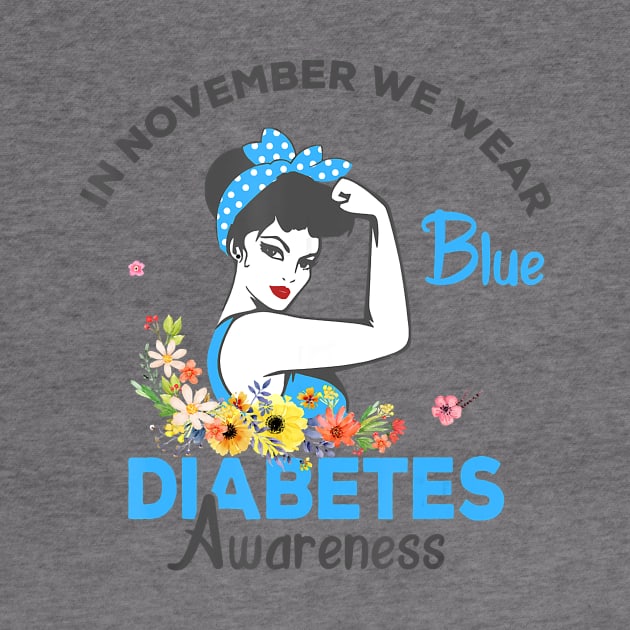 Diabetes awareness November We Wear Blue Ribbon Diabetes Gift by thuylinh8